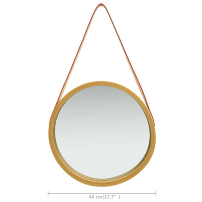 Specchio da Parete con Cinghia 40 cm Oro - homemem39