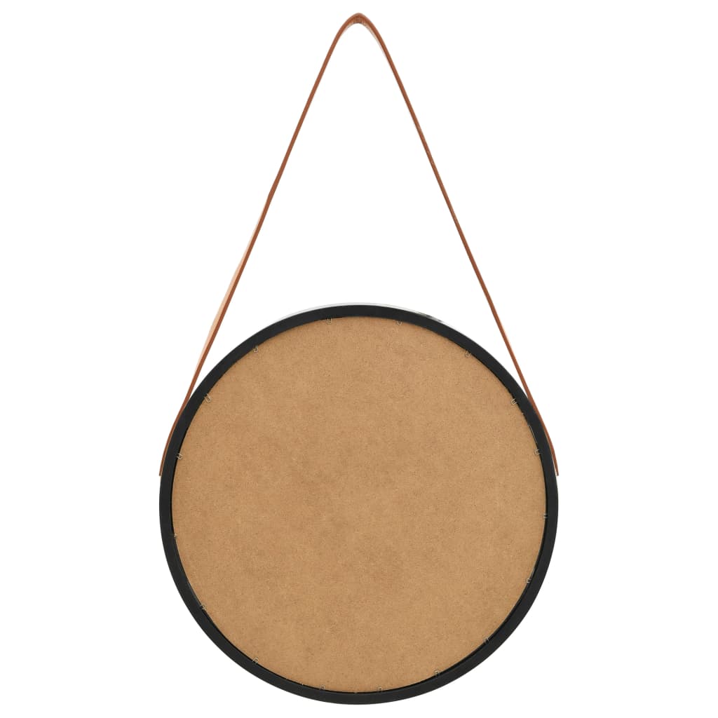 Specchio da Parete con Cinghia 40 cm Nero | homemem39