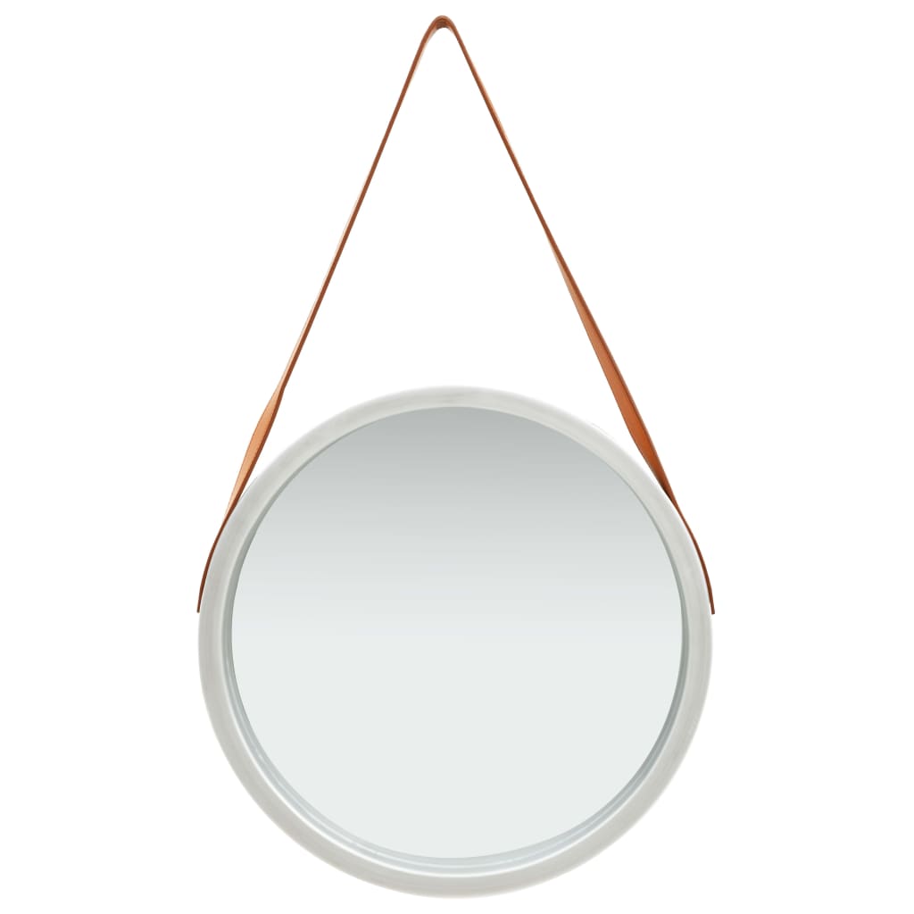 Specchio da Parete con Cinghia 50 cm Argento - homemem39