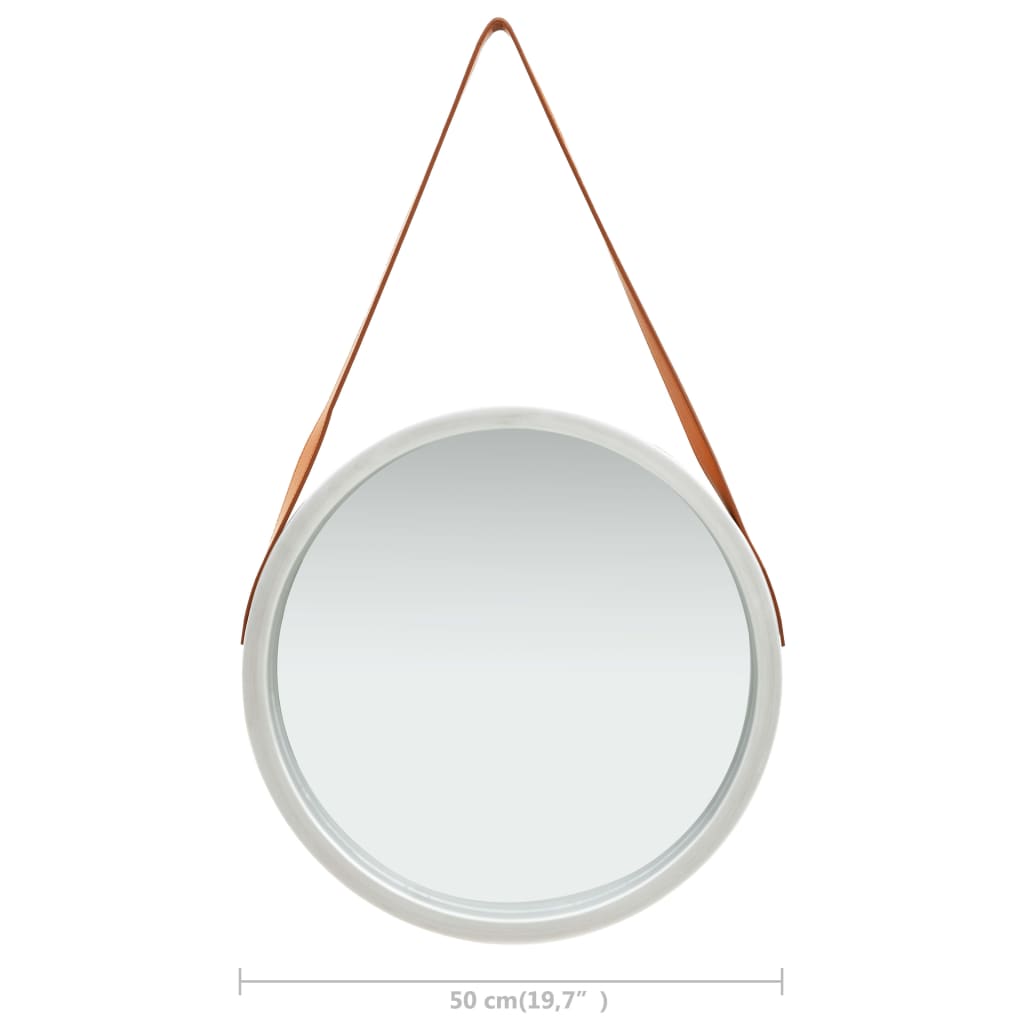 Specchio da Parete con Cinghia 50 cm Argento | homemem39