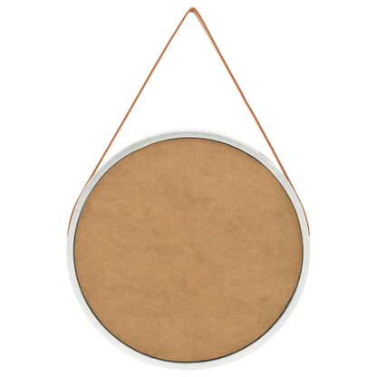 Specchio da Parete con Cinghia 60 cm Argento