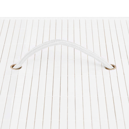 Cesto Portabiancheria in Bambù a 2 Sezioni Bianco 72 L - homemem39