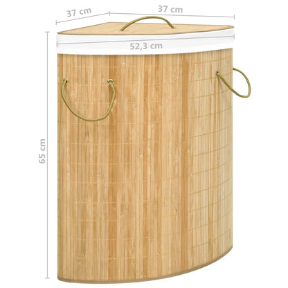 Cesto Portabiancheria Angolare in Bambù 60 L | homemem39