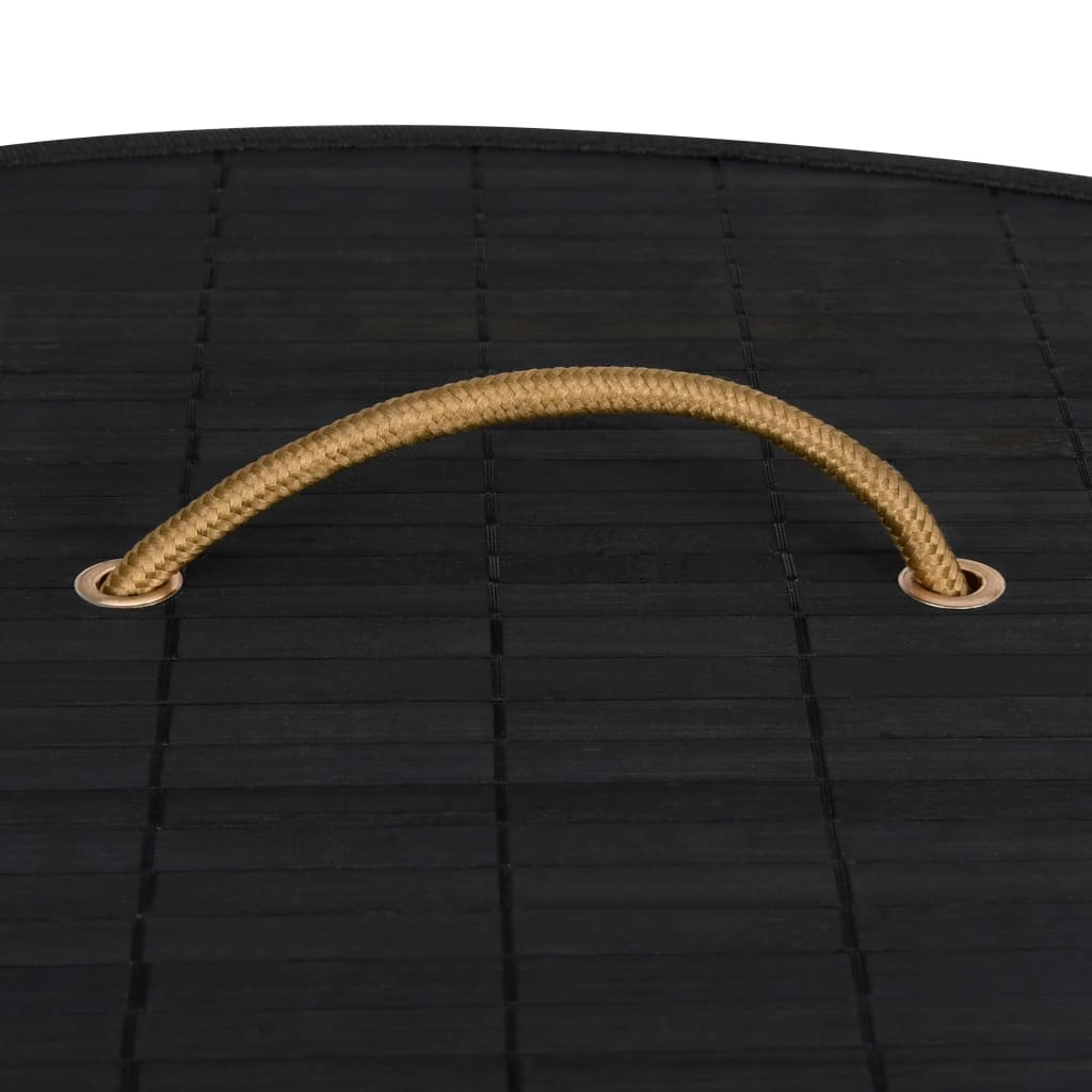 Cesto Portabiancheria Angolare in Bambù Nero 60 L | homemem39