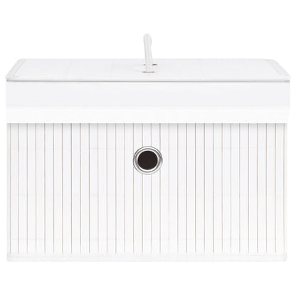 Scatole Portaoggetti 4 pz in Bambù Bianche - homemem39