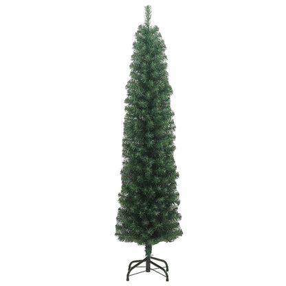 Albero di Natale Artificiale Sottile con Base Verde 210 cm PVC | homemem39