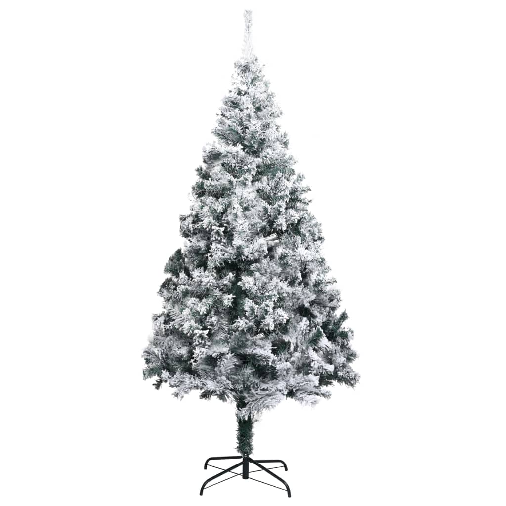 Albero di Natale Artificiale con Neve Fioccata Verde 210 cm PVC | homemem39