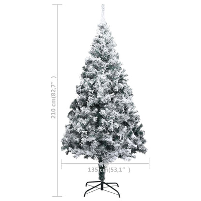 Albero di Natale Artificiale con Neve Fioccata Verde 210 cm PVC | homemem39