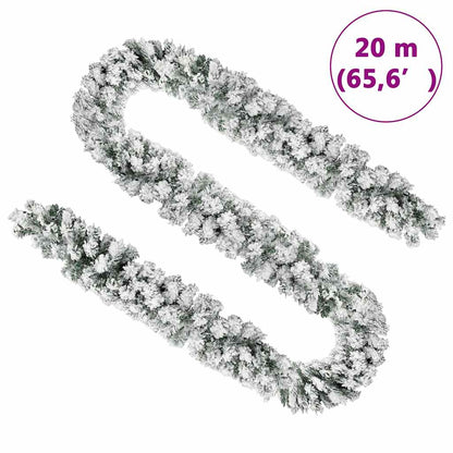 Ghirlanda Natalizia con Neve Verde 20 m in PVC | homemem39