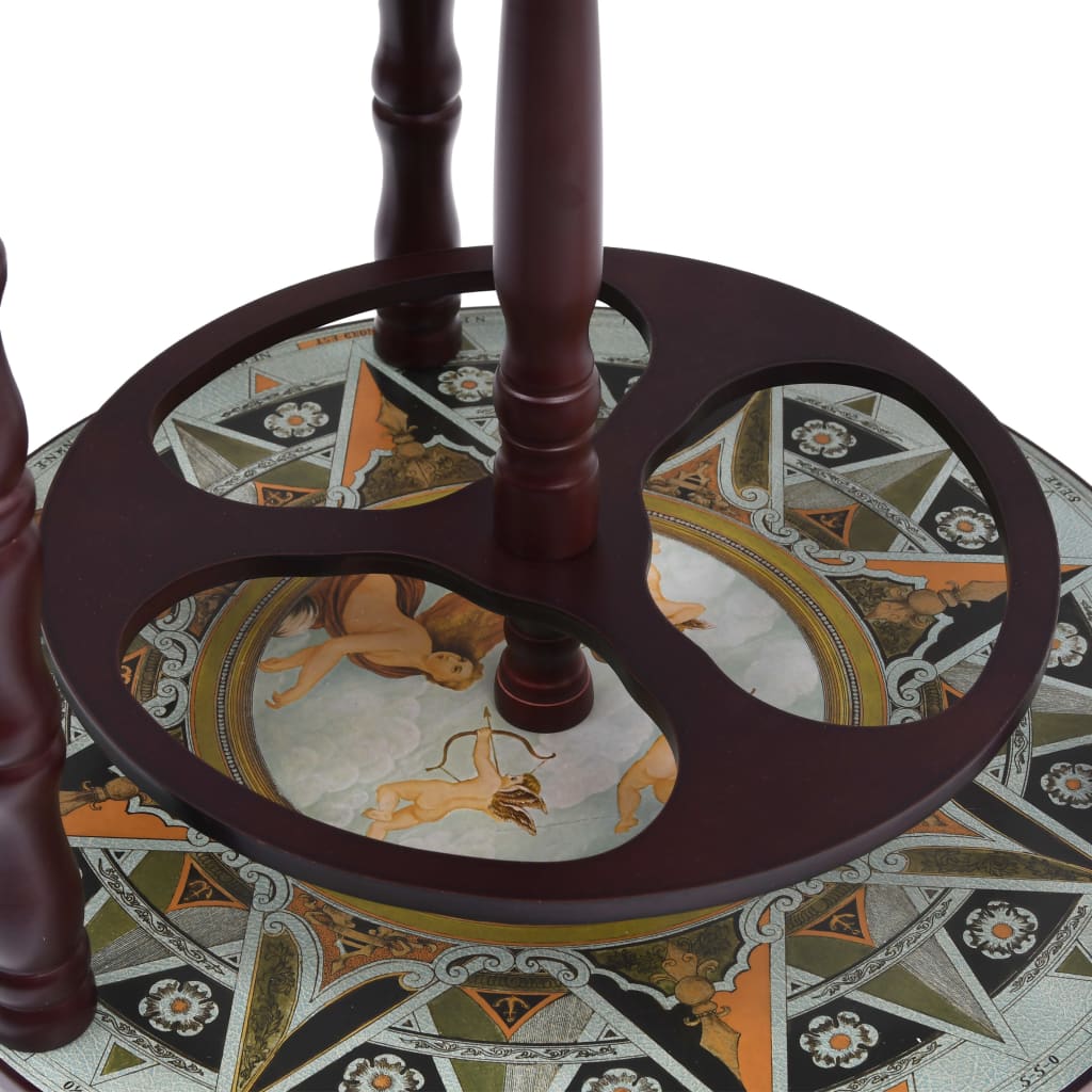 Minibar a Forma di Globo con Supporto in Legno di Eucalipto Blu - homemem39