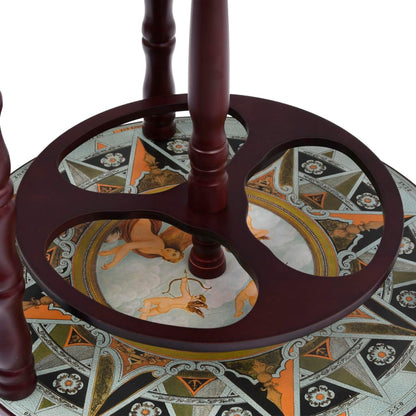 Minibar a Forma di Globo con Supporto in Legno di Eucalipto Blu - homemem39