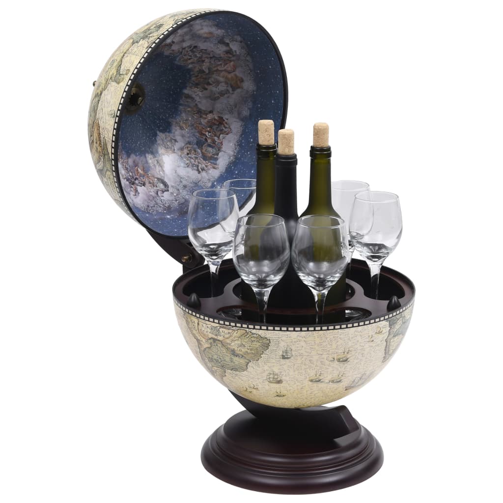 Minibar da Tavola a Globo Supporto per Vini in Eucalipto Verde | homemem39