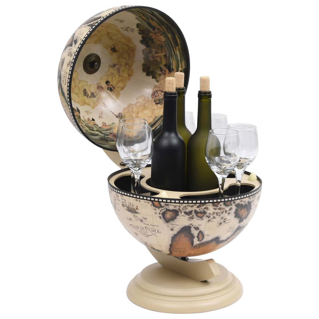 Minibar da Tavola a Globo Supporto per Vini in Eucalipto Bianco | homemem39