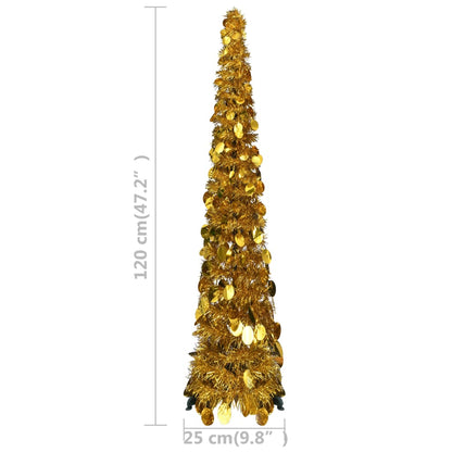 Albero di Natale Artificiale Apribile Dorato 120 cm PET