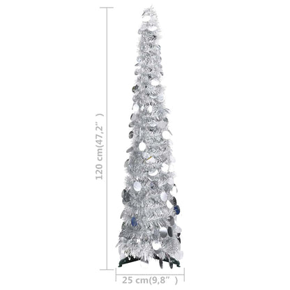 Albero di Natale Artificiale Apribile Argento 120 cm PET