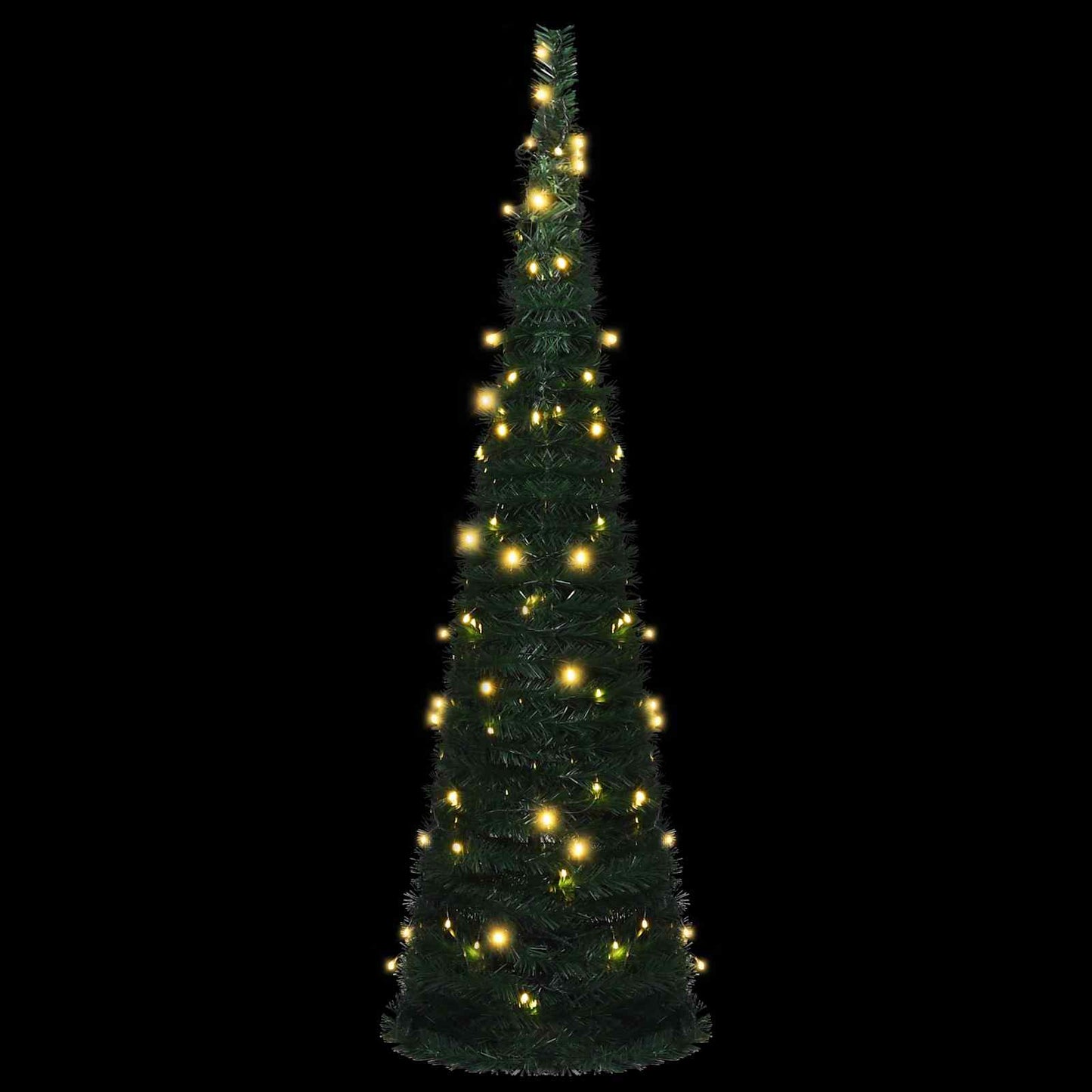 Albero di Natale with LED String Lights Verde 150 x 150 cm PVC