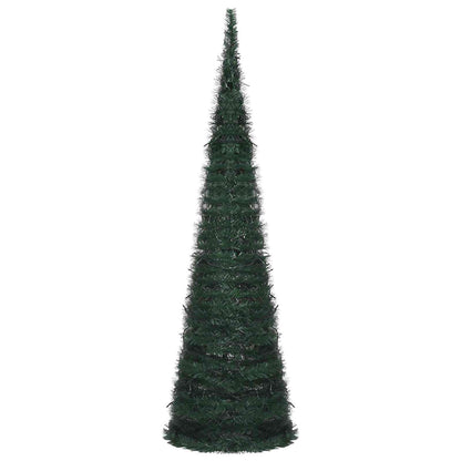 Albero di Natale with LED String Lights Verde 150 x 150 cm PVC