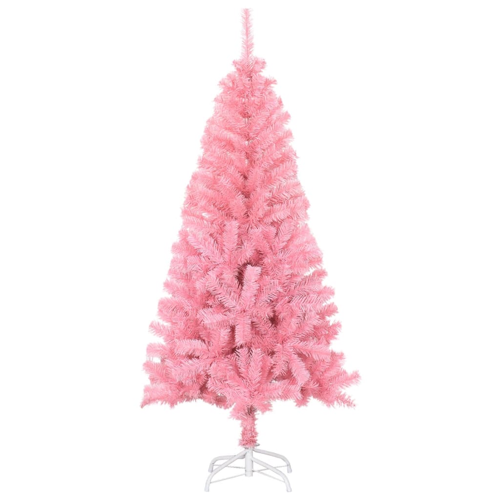 Albero di Natale Artificiale Sottile con Base Rosa 150 cm PVC
