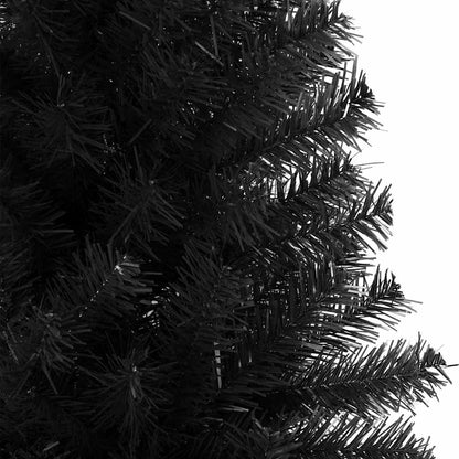 Albero di Natale Artificiale Sottile con Base Nero 180 cm PVC