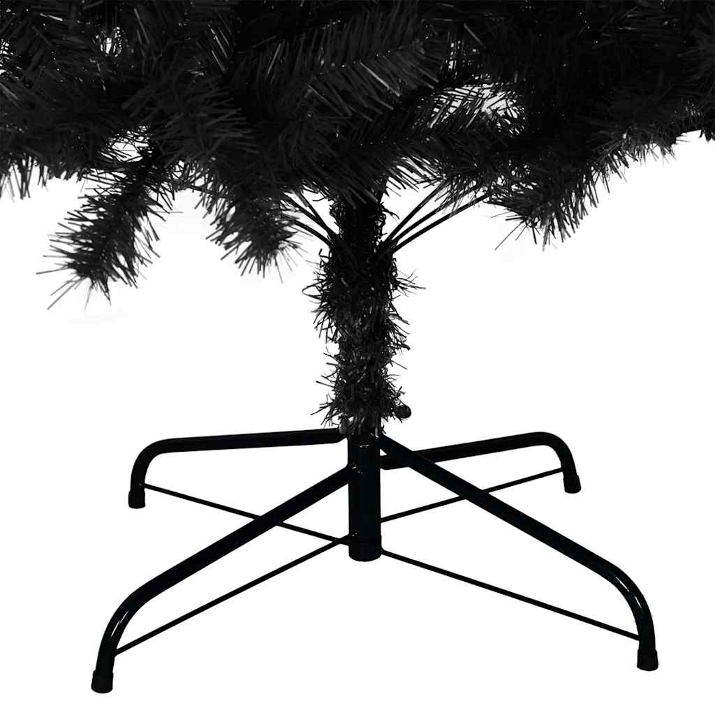 Albero di Natale Artificiale Sottile con Base Nero 180 cm PVC
