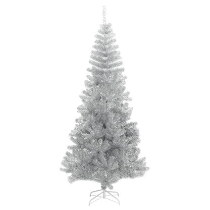 Albero di Natale Artificiale con Supporto Argento 210 cm PET