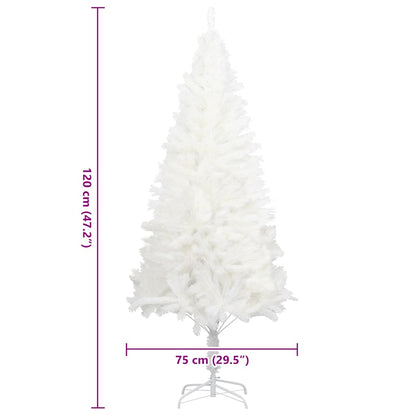 Albero di Natale Artificiale con Aghi Realistici Bianco 120 cm