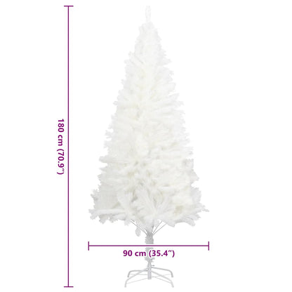 Albero di Natale Artificiale con Aghi Realistici Bianco 180 cm