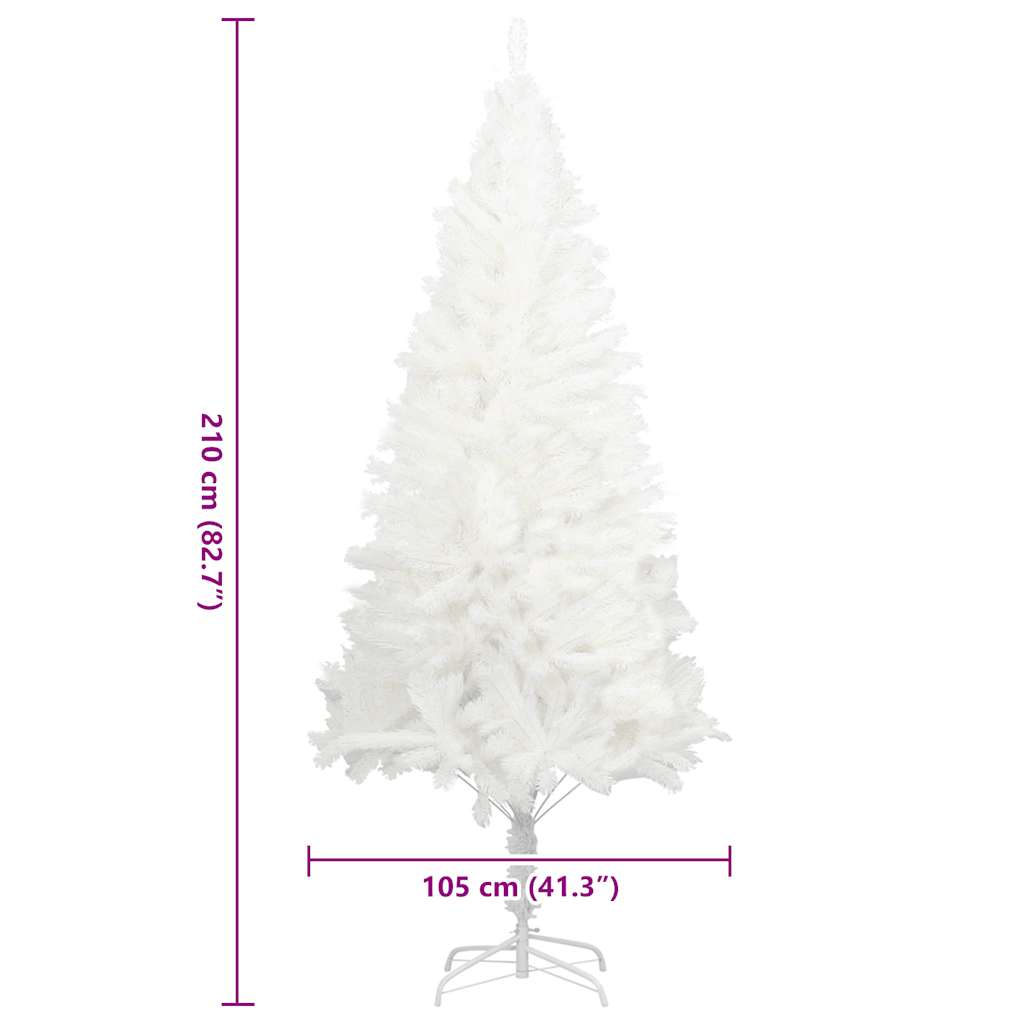Albero di Natale Artificiale con Aghi Realistici Bianco 210 cm