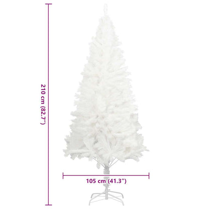 Albero di Natale Artificiale con Aghi Realistici Bianco 210 cm