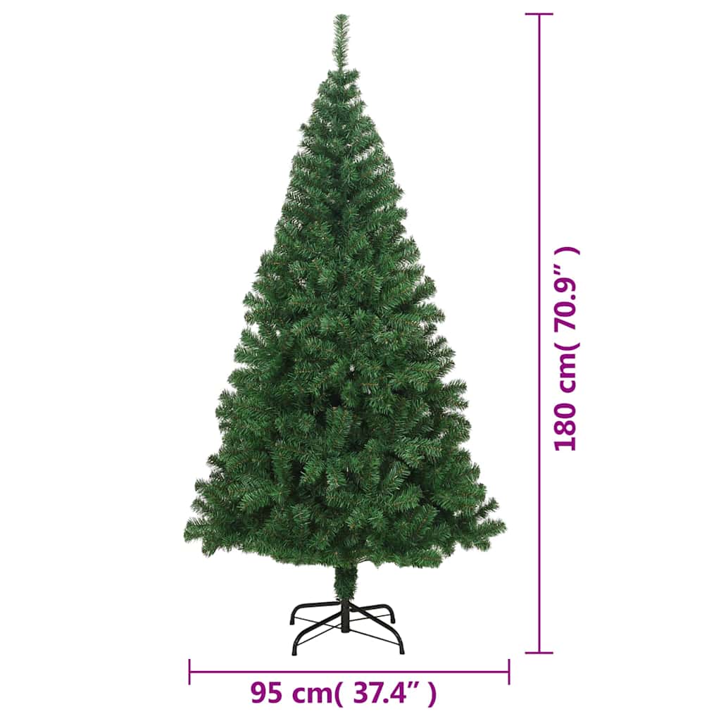 Albero di Natale Artificiale con Rami Spessi Verde 180 cm PVC | homemem39