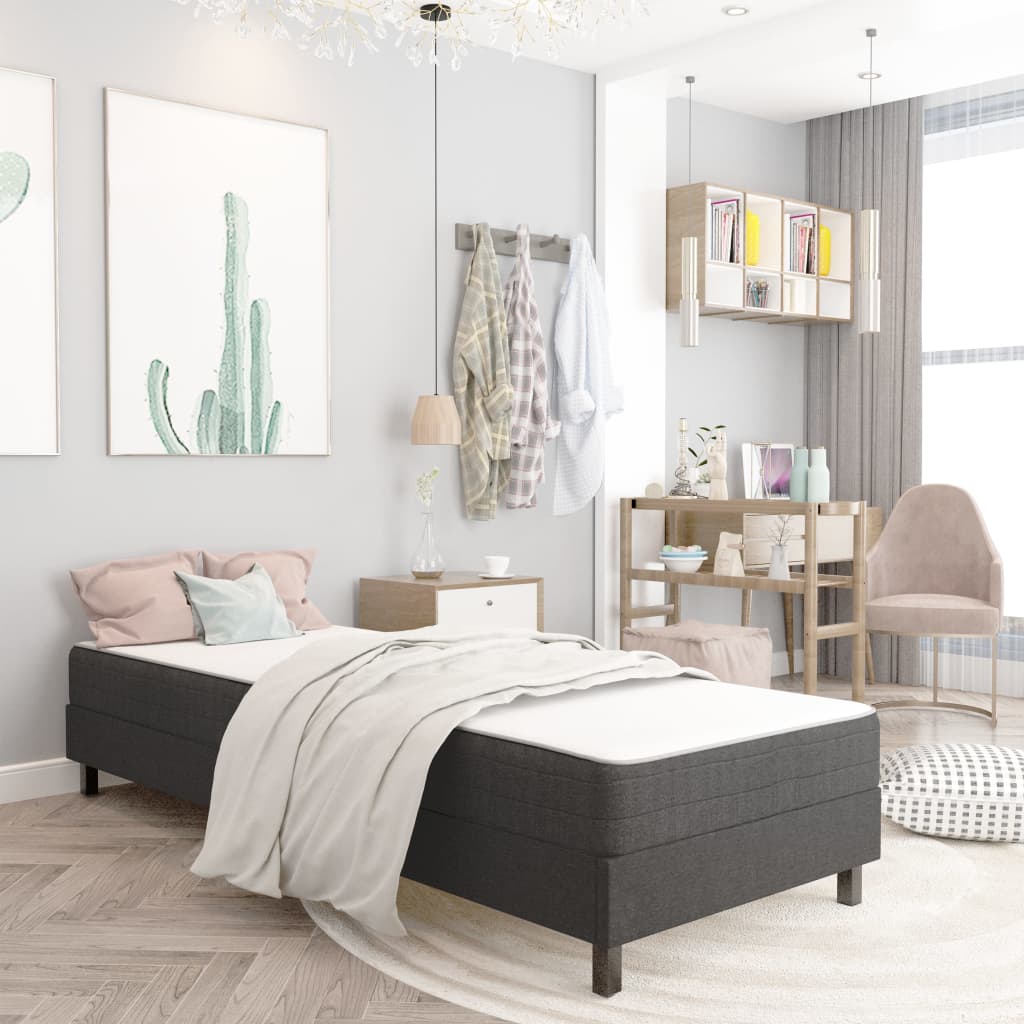 Letto a Molle Grigio Scuro in Tessuto 100x200 cm | homemem39