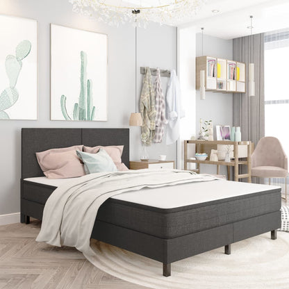 Letto a Molle Grigio Scuro in Tessuto 140x200 cm | homemem39