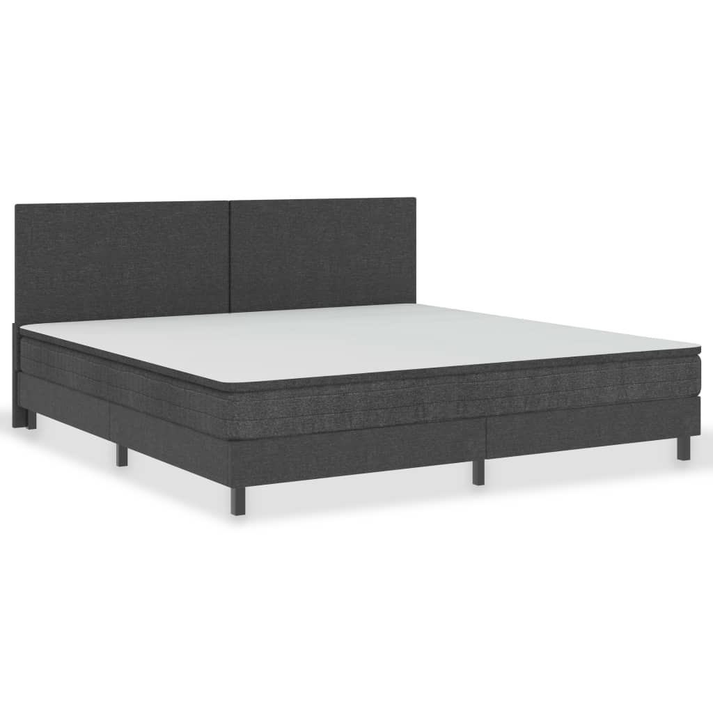 Letto a Molle Grigio Scuro in Tessuto 200x200 cm | homemem39