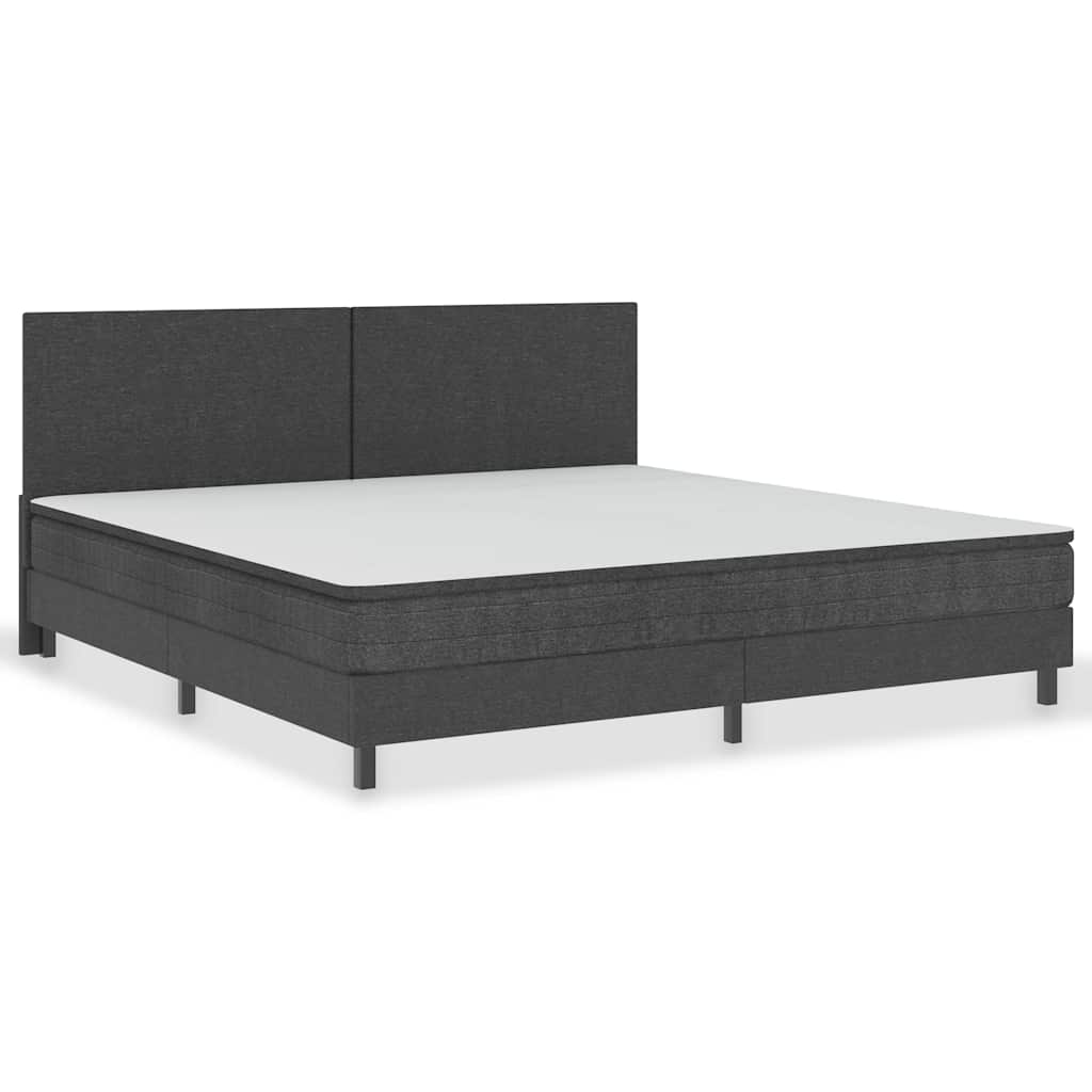 Letto a Molle Grigio Scuro in Tessuto 200x200 cm