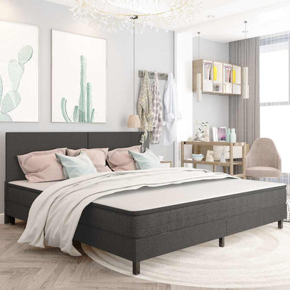 Letto a Molle Grigio Scuro in Tessuto 200x200 cm