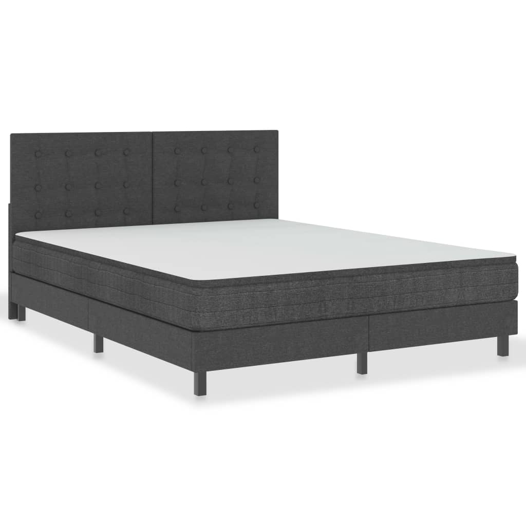 Letto a Molle Grigio Scuro in Tessuto 180x200 cm | homemem39