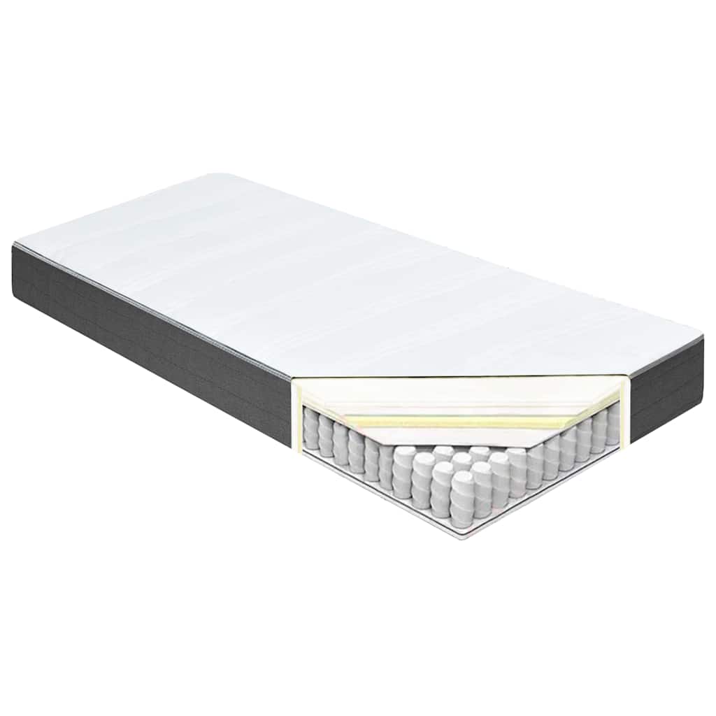 Letto a Molle Grigio Scuro in Tessuto 200x200 cm