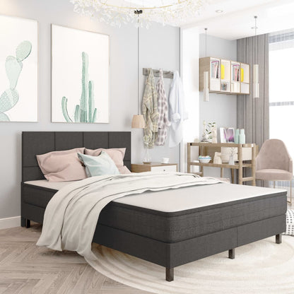 Letto a Molle Grigio Scuro in Tessuto 140x200 cm | homemem39