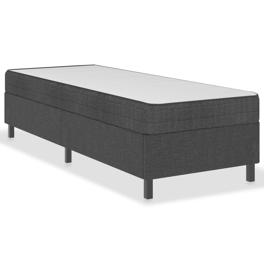 Letto a Molle Grigio Scuro in Tessuto 100x200 cm | homemem39