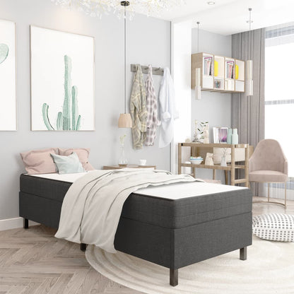 Letto a Molle Grigio Scuro in Tessuto 100x200 cm | homemem39