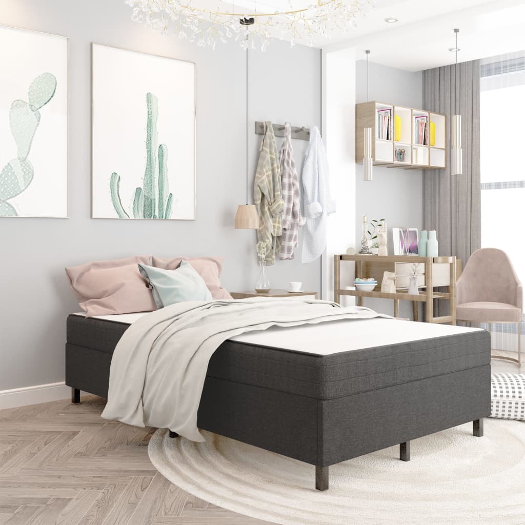 Letto a Molle Grigio Scuro in Tessuto 120x200 cm | homemem39