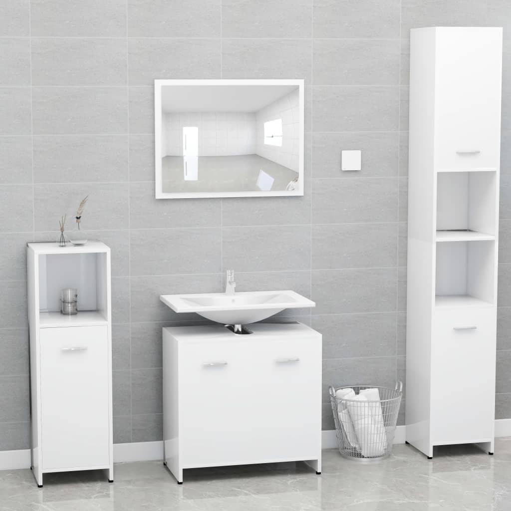 Armadio da Bagno Bianco 60x33x61 cm in Legno Multistrato