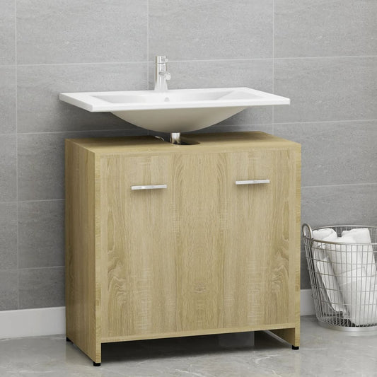 Armadietto da Bagno Rovere Sonoma 60x33x61 cm Legno Multistrato