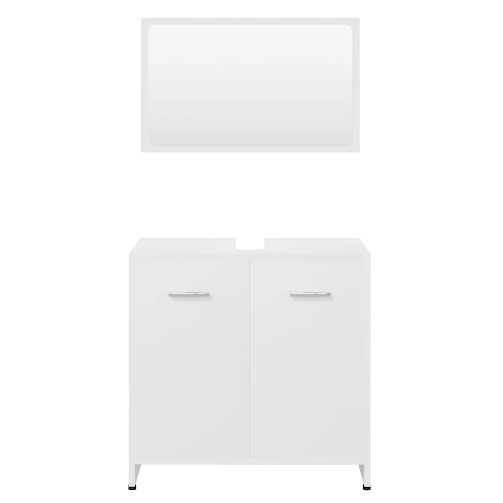 Set Mobili da Bagno Bianco in Legno Multistrato