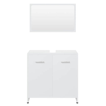 Set Mobili da Bagno Bianco in Legno Multistrato