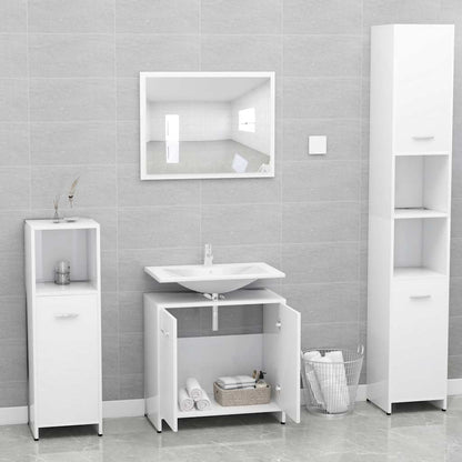 Set Mobili da Bagno Bianco in Legno Multistrato