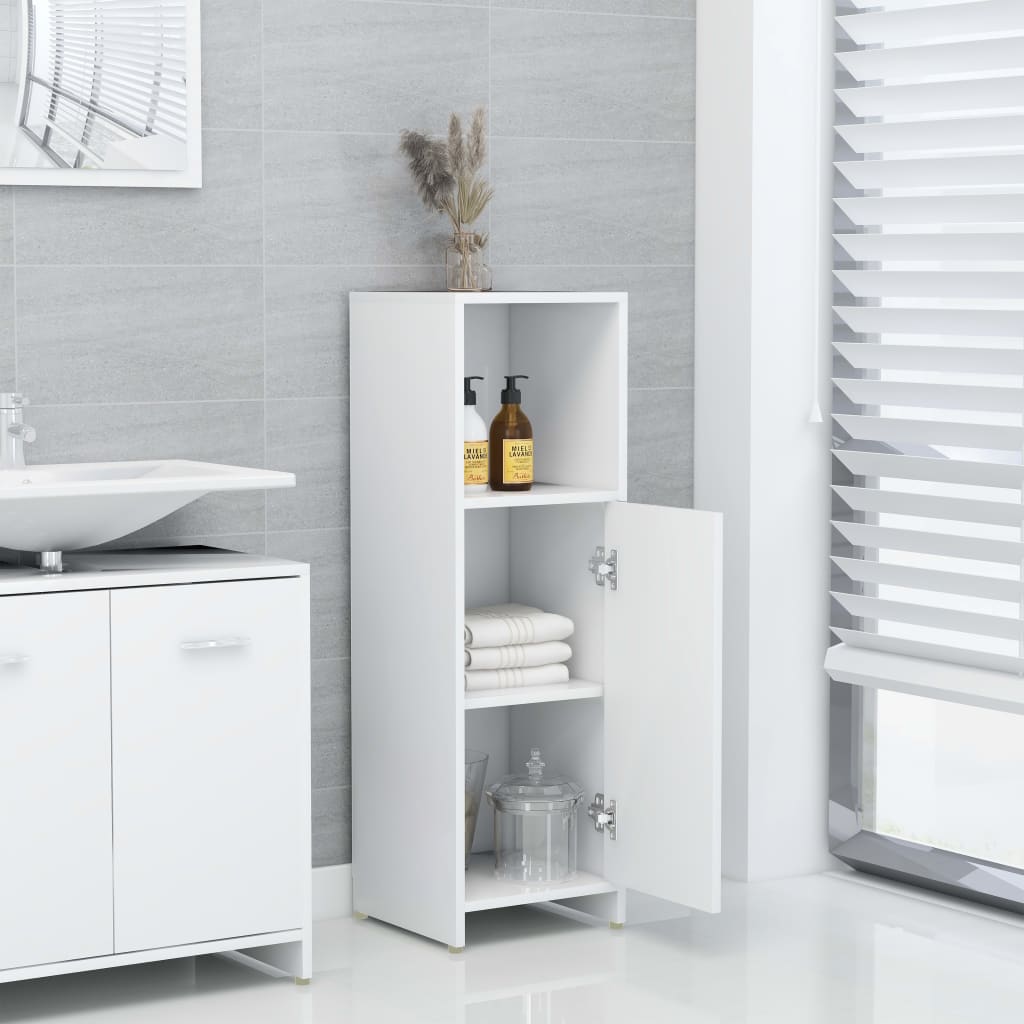 Armadio da Bagno Bianco 30x30x95 cm in Legno Multistrato | homemem39
