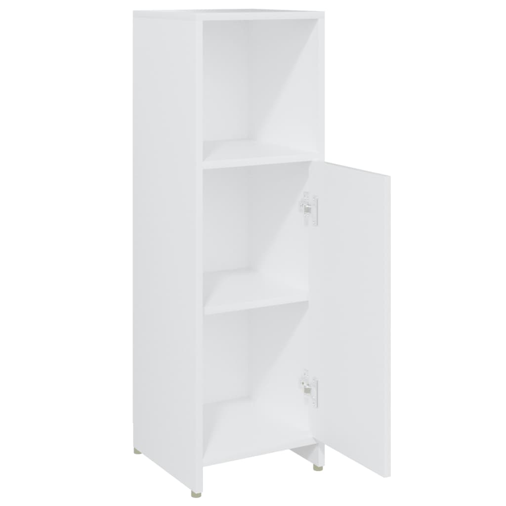Armadio da Bagno Bianco 30x30x95 cm in Legno Multistrato | homemem39