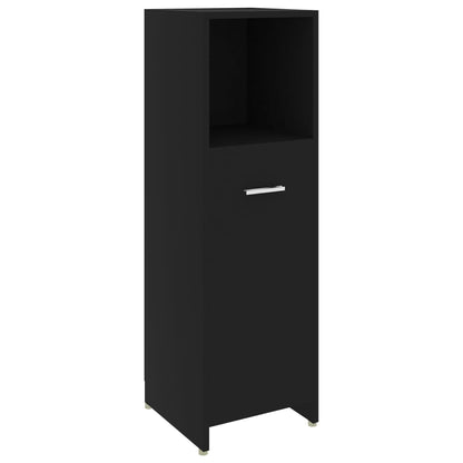 Mobile da Bagno Nero 30x30x95 cm in Legno Multistrato | homemem39