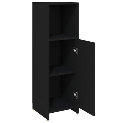 Mobile da Bagno Nero 30x30x95 cm in Legno Multistrato